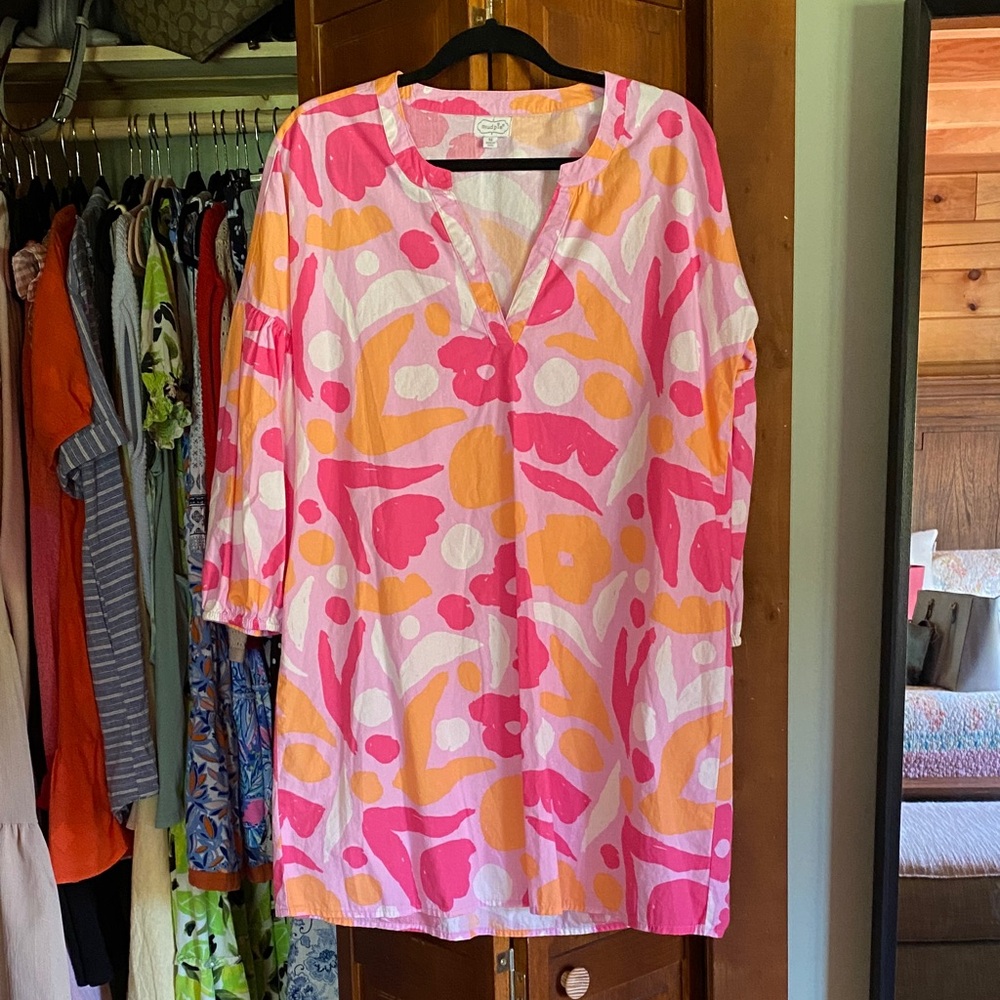 Mud Pie Pink and Orange Floral Top